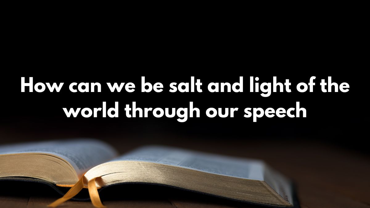 How can we be salt and light of the world through our speech (Colossians 4:5)